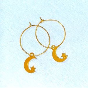 Dainty Moon Gold Earrings